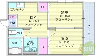 ハイマート長町【1階】の間取り