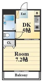 1DKの間取り画像