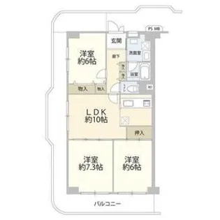 新小岩ガーデンハイツ【3階】の間取り