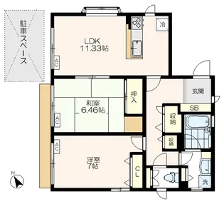 セピアシャトー【1階】の間取り