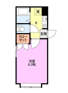 ロード上大川前【3階】の間取り
