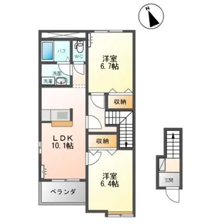 オンソレイユ【2階】の間取り