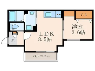 福岡県北九州市小倉南区重住2【アパート】の間取り