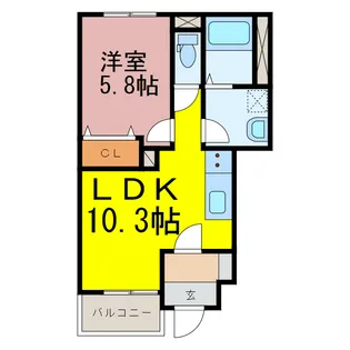 茨城県古河市上片田【アパート】の間取り