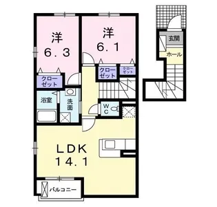 東京都日野市大字日野【アパート】の間取り