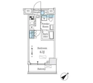 コージーコート島津山【8階】の間取り