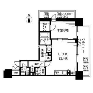 ザ・パークハビオ天満橋【9階】の間取り