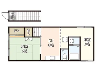 己斐本町貸家【2階】の間取り