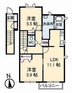 グランディール C棟【2階】の間取り