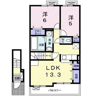 ラーツゥー・デル・マーレII【2階】の間取り