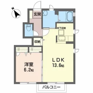 シャーメゾン・クリザンテームB【1階】の間取り