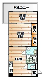 ミリオンコーポラス小文字【6階】の間取り