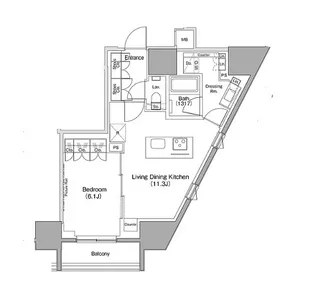ザ・パークハビオ麻布十番【3階】の間取り