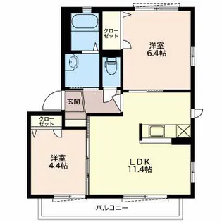 サンハイム岡出山【1階】の間取り