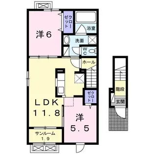 ペルス ネージュ【2階】の間取り