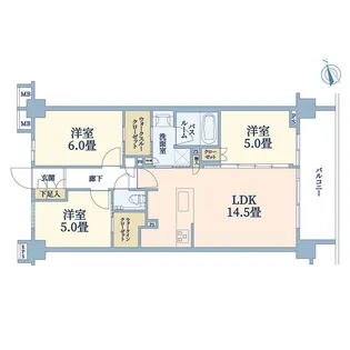クリオ横濱本牧【7階】の間取り