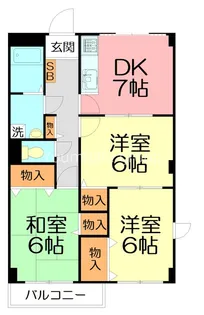 ヤマタケハウス【3階】の間取り