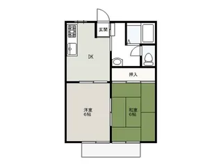 コーポイーストウッド【2階】の間取り