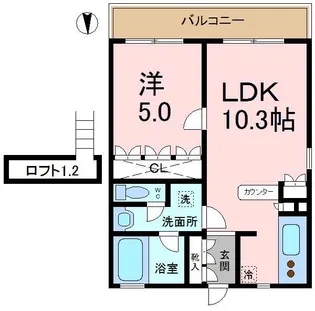ハックベリー岡本【2階】の間取り