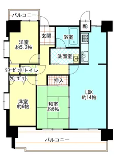 ダイアパレスローズガーデン光南町【10階】の間取り