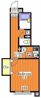 コーポ岩崎第2【1階】の間取り