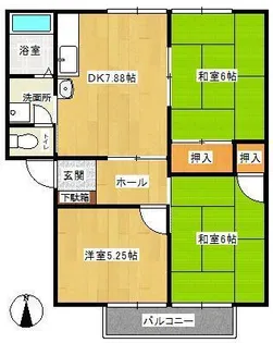 アンシャンテ佐波 B棟【2階】の間取り