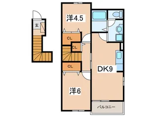 セルヴィールB【2階】の間取り