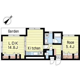 プライムコート行徳【1階】の間取り