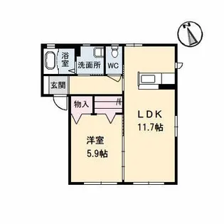 クラヴィエ南昭和 C棟【1階】の間取り
