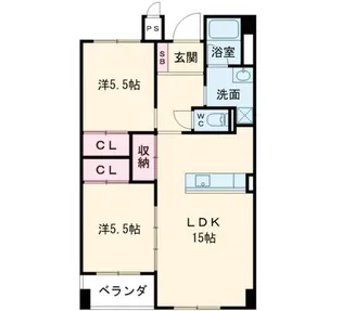 鳥生レジデンスI【5階】の間取り