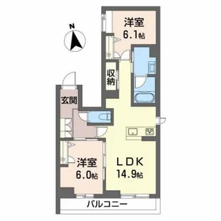 ブランシオン神明【3階】の間取り
