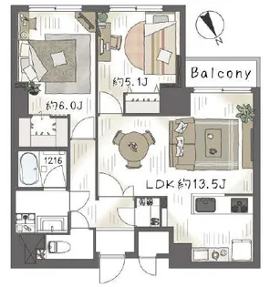 東池袋ハイツ壱番館【13階】の間取り