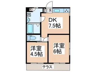 ホワイトウォール黒沼【1階】の間取り