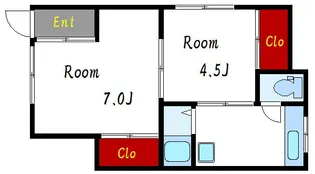第二横山荘【1階】の間取り