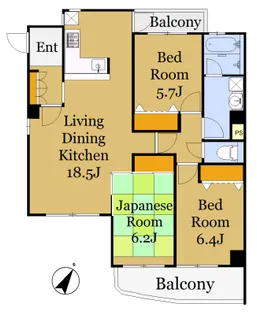 麻生フラット【4階】の間取り