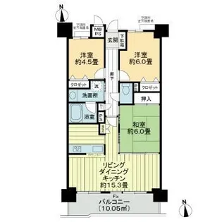 ライオンズシティ豊田【2階】の間取り