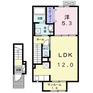 イースト ヒルズ【2階】の間取り