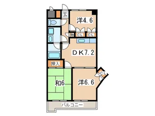 HILLSIDE KURATA【1階】の間取り