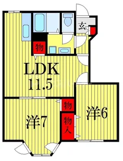 ルメール藤原III番館【1階】の間取り