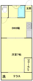 つつじヶ丘アパート【1階】の間取り