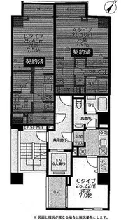 レジエールイースト【7階】の間取り