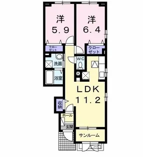 グラスフィールド【1階】の間取り