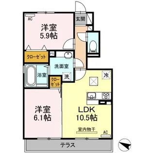 ラヴェール八反田【1階】の間取り