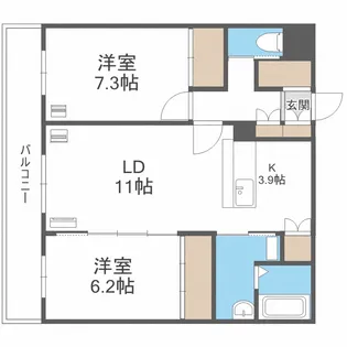 カトレア本通11【3階】の間取り