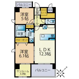 Sun・Blesso塩原【2階】の間取り