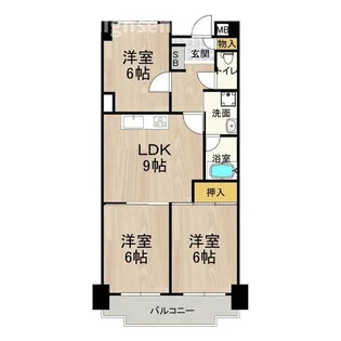 シャトーレイクルイーズ【9階】の間取り