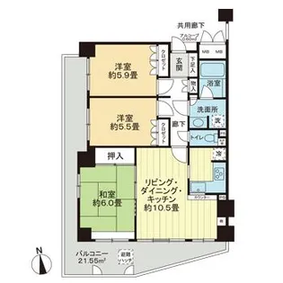 サーパス住吉【3階】の間取り