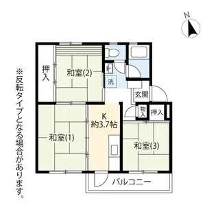 UR国立富士見台【4階】の間取り