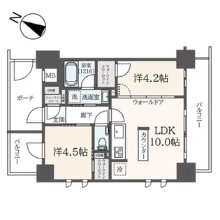 デュオステージ海老名II【8階】の間取り