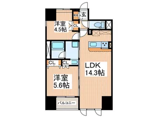 ラフィネスサマン【5階】の間取り